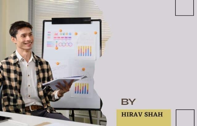 Entrepreneur confidently pitching business idea to investors in a meeting room