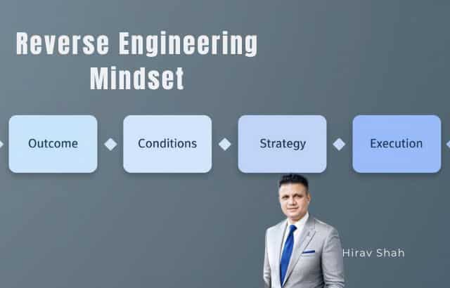 Flowchart showing Outcome → Conditions → Strategy → Execution