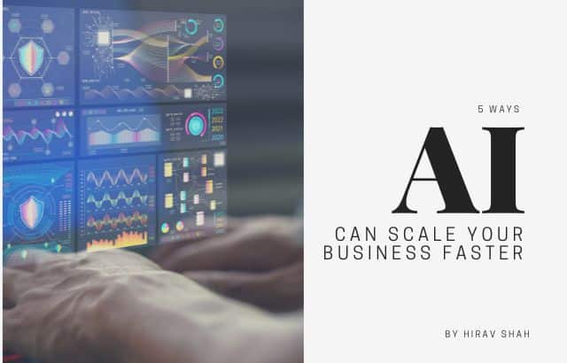 AI business scaling strategy with data analytics dashboard